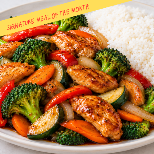 Stir Fry Chicken and Vegetables with Rice