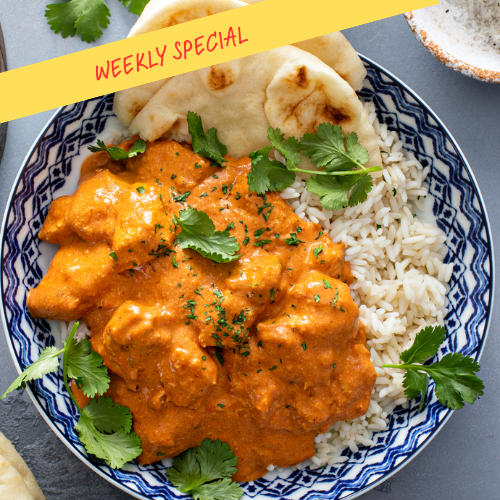 Butter Chicken with Rice & Flatbread