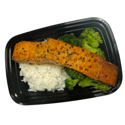 Seasoned Salmon with Jasmine Rice & Broccoli