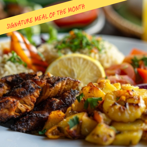 Chicken Shawarma with Yellow Rice & Tzatziki Sauce