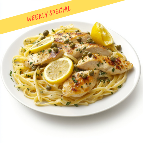 Chicken Piccata with Linquine & Broccoli