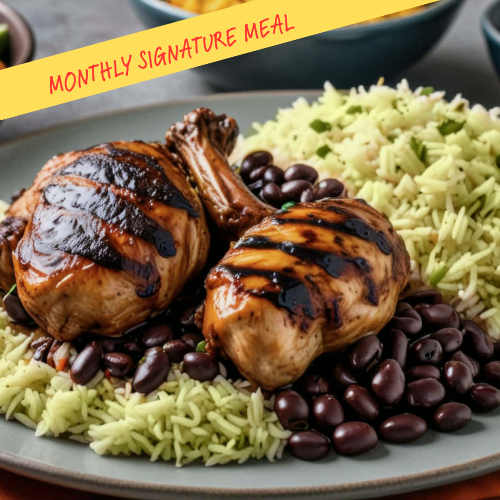 Seared Honey Chipotle Chicken con Arroz Verde