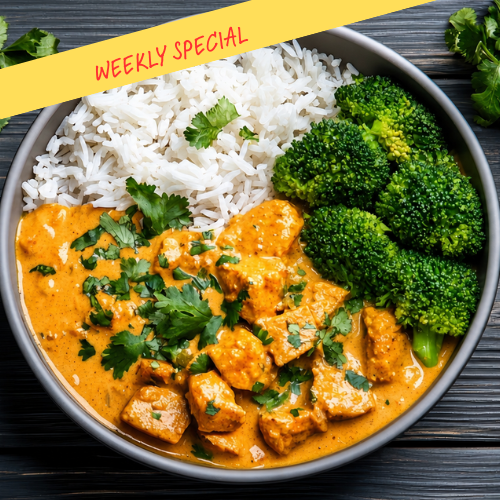 Chicken Curry with Rice & Broccoli