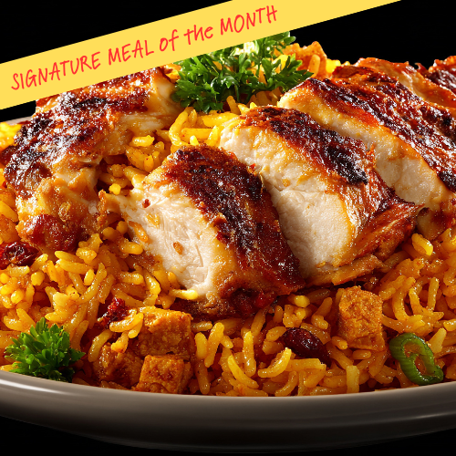 Mojo Criollo Chicken with Consommé Basmati Rice & Green Beans